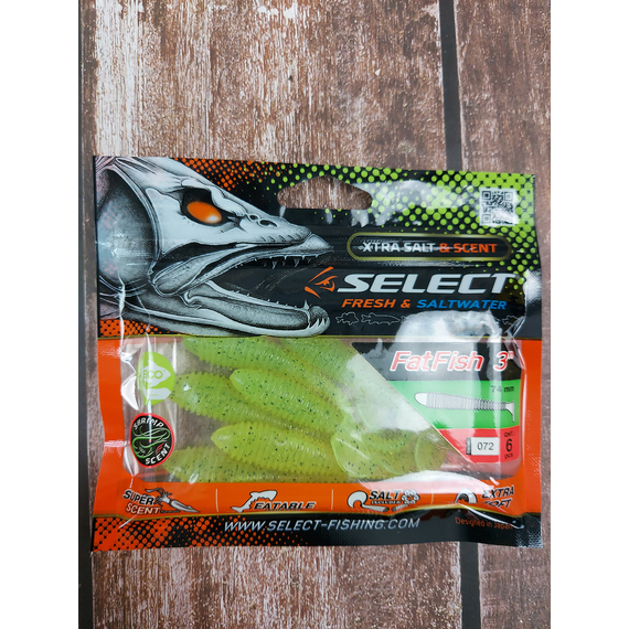 Силикон Select Fatfish 3" col.072 (6 шт/упак), Длина силикона: 3" (7.62 см), Расцветка силикона: 072, фото , изображение 3
