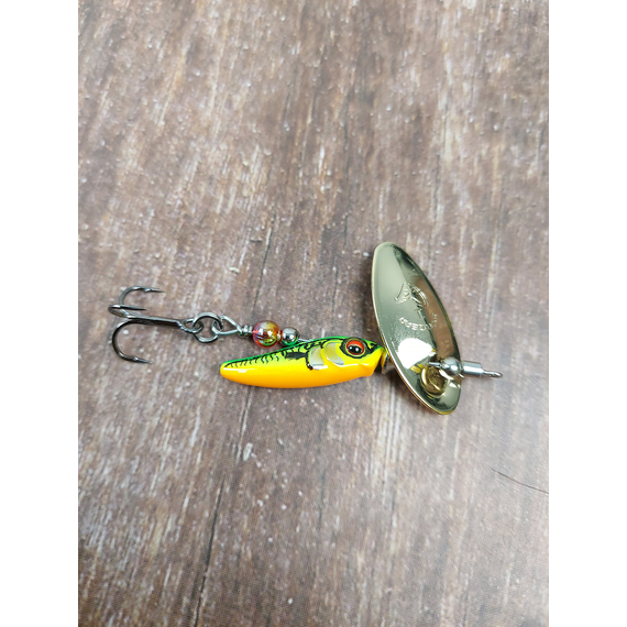 Блешня Savage Gear Sticklebait Spinner #1 4.5g Firetiger Gold, Вага блешні: 4.5g, Колір блешні: Firetiger Gold, фото , изображение 8