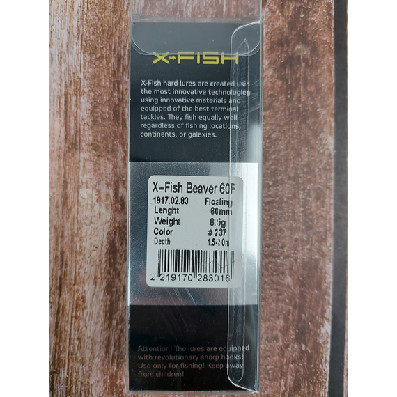 Воблер X-Fish Beaver 60F 60mm 8.5g #237 (1.5-2.0m), Размер/Вес: 60mm/8.5g, Цвет воблера: 237, фото , изображение 4
