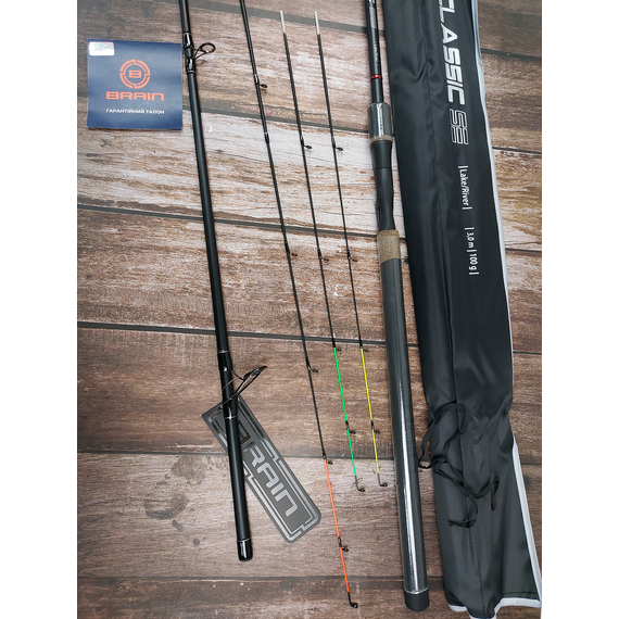 Фідер Brain Classic SE 3.00м / до 100гр — універсальне для озер і каналів + 3 вершинки в комплекті, Модель: 3.0m 100g, фото , изображение 16