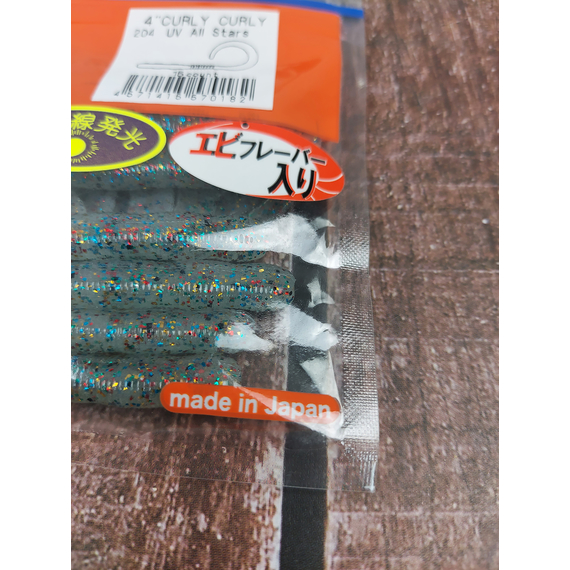 Силікон Reins Curly Curly 204 UV All Stars (15шт/уп), Довжина силікону: 4.0" (10,16 см), Колір силікону: 204 UV All Stars, фото , изображение 3