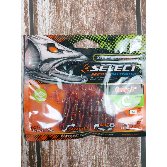 Силікон Select Geely 3" col.003 (7 шт/упак), Довжина силікону: 3" (7.62 см), Колір силікону: 003, фото , изображение 2