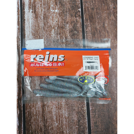 Силікон Reins Bubbling Shad 4" 211 UV Pearl Candy (8шт/уп), Довжина силікону: 4.0" (10,16 см), Колір силікону: 211 UV Pearl Candy, фото , изображение 2