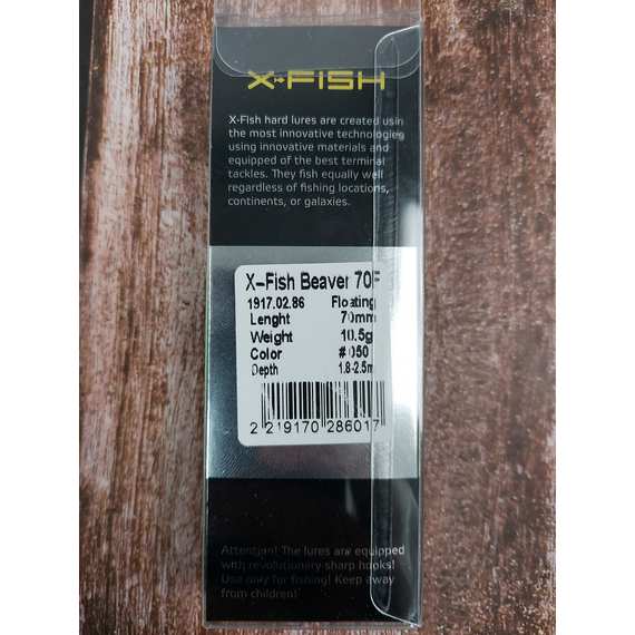 Воблер X-Fish Beaver 70F 70mm 10.5g #050 (1.8-2.5m), Размер/Вес: 70mm/10.5g, Цвет воблера: 050, фото , изображение 4