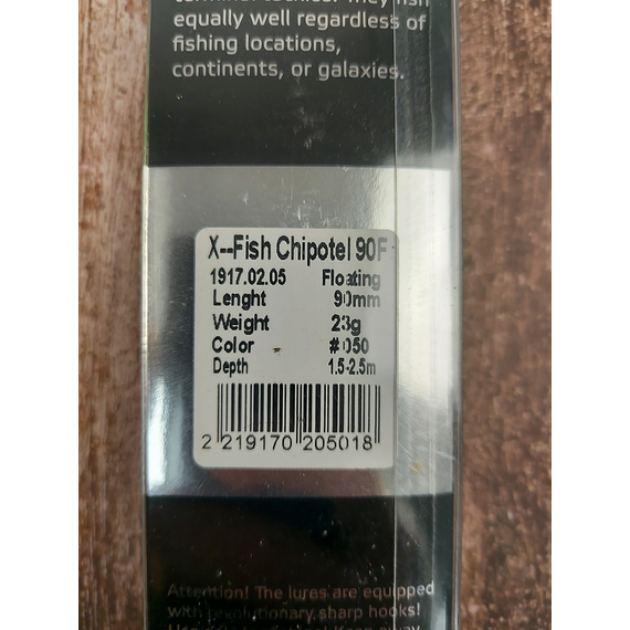 Воблер X-Fish Chipotel 90F 90mm 23g #050 (1.5-2.5m), Размер/Вес: 90mm/23g, Цвет воблера: 050, фото , изображение 3