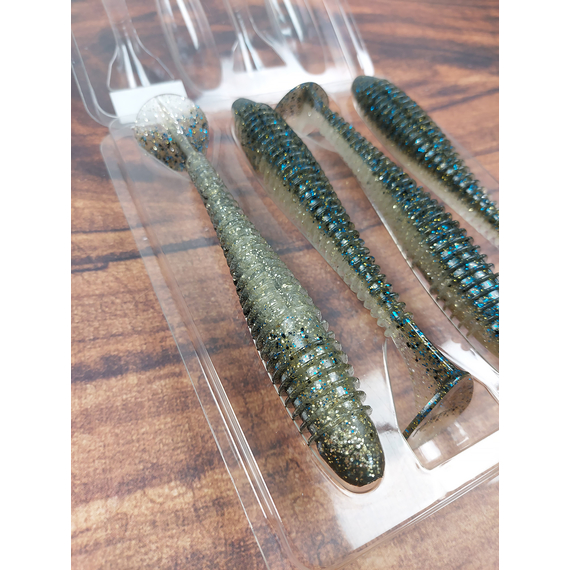 Силікон Keitech Swing Impact FAT 5.8" (4 шт/упак), колір:418 bluegill flash, Довжина силікону: 5.8" (14.7 см), Колір силікону: 418 Bluegill Flash, фото , изображение 8