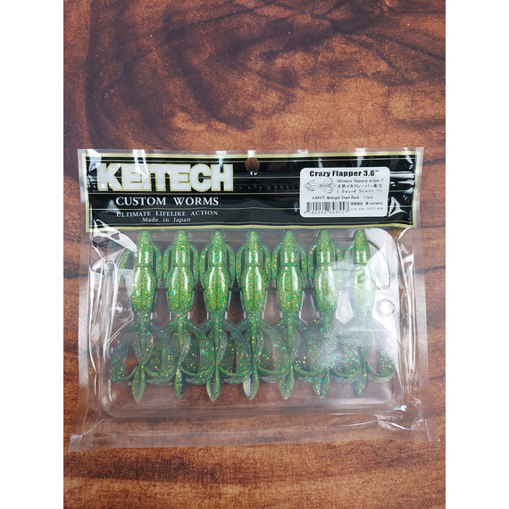 Силікон Keitech Crazy Flapper 3.6" (7 шт/уп),, колір: ea#17 midnight chart back, Довжина силікону: 3.6" (9.1 см), Колір силікону: EA#17 Midnight Chart Back, фото , изображение 3
