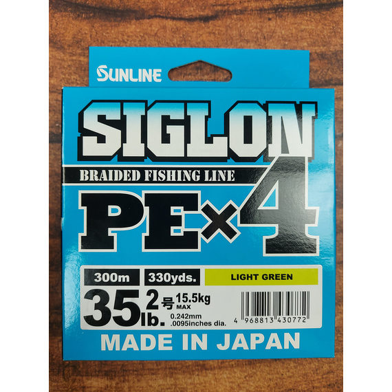 Шнур Sunline Siglon PE х4 300m (салат.) #2.0/0.242mm 35lb/15.5kg, Диаметр: #2.0/0.242mm, Размотка: 300m, Выберите цвет: салатовий, фото , изображение 3