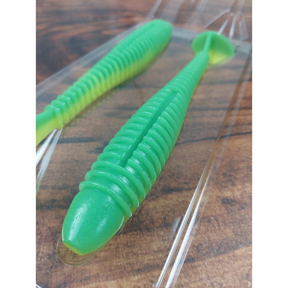 Силікон Keitech Swing Impact FAT 7.8" (2 шт/уп),, колір: ea#11 lime chartreuseglow, Довжина силікону: 7.8" (19.8 см), Колір силікону: EA#11 Lime ChartreuseGlow, фото , изображение 5