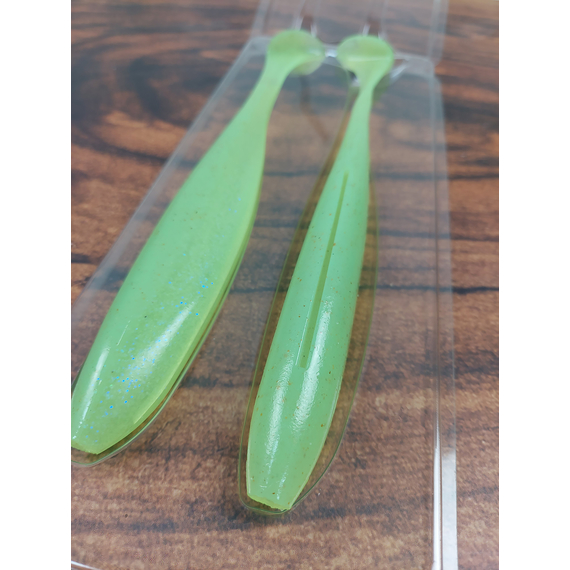 Силикон Keitech Easy Shiner 8" (2 шт/уп), цвет: ea#19 electric chart shad, Длина силикона: 8" (20.3 см), Расцветка силикона: EA#19 Electric Chart Shad, фото , изображение 4