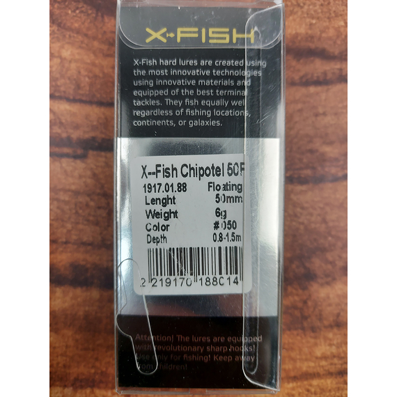 Воблер X-Fish Chipotel 50F 50mm 6g #050 (0.8-1.5m), Размер/Вес: 50mm/6g, Цвет воблера: 050, фото , изображение 4