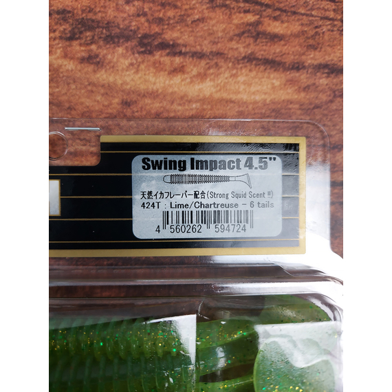 Силікон Keitech Swing Impact 4.5" (6 шт/упак), колір:424 lime chartreuse, Довжина силікону: 4.5" (11.4 см), Колір силікону: 424 Lime Chartreuse, фото , изображение 4