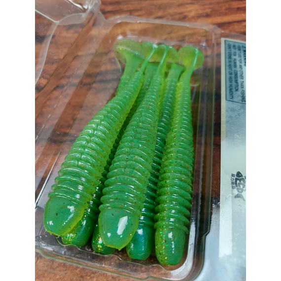 Силікон Keitech Swing Impact 4.5" (6 шт/упак), колір:424 lime chartreuse, Довжина силікону: 4.5" (11.4 см), Колір силікону: 424 Lime Chartreuse, фото , изображение 6