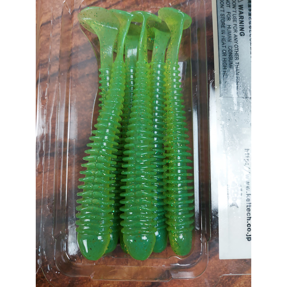 Силікон Keitech Swing Impact 4.5" (6 шт/упак), колір:424 lime chartreuse, Довжина силікону: 4.5" (11.4 см), Колір силікону: 424 Lime Chartreuse, фото , изображение 7