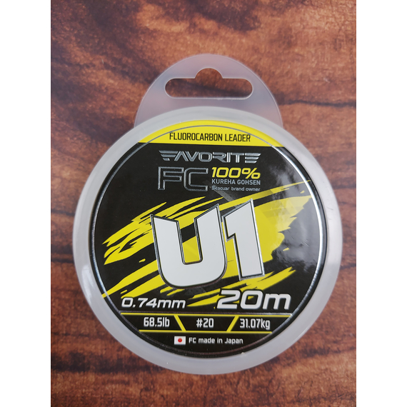 Флюорокарбон Favorite U1 FC 20m #20/0.74mm 68.5lb/31.07kg (Made in Japan), Діаметр: 0.74mm, Розмотування: 20m, фото , изображение 5