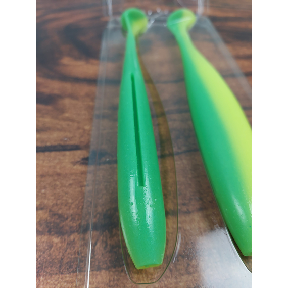 Силікон Keitech Easy Shiner 8" (2 шт/уп), колір:ea#11 lime chartreuseglow, Довжина силікону: 8" (20.3 см), Колір силікону: EA#11 Lime ChartreuseGlow, фото , изображение 5