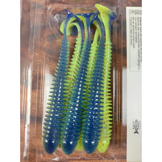 Силікон Keitech Swing Impact 4.5" (6 шт/уп),, колір: ea#20 violet chart red fl, Довжина силікону: 4.5" (11.4 см), Колір силікону: EA#20 Violet Chart Red Fl, фото , изображение 5