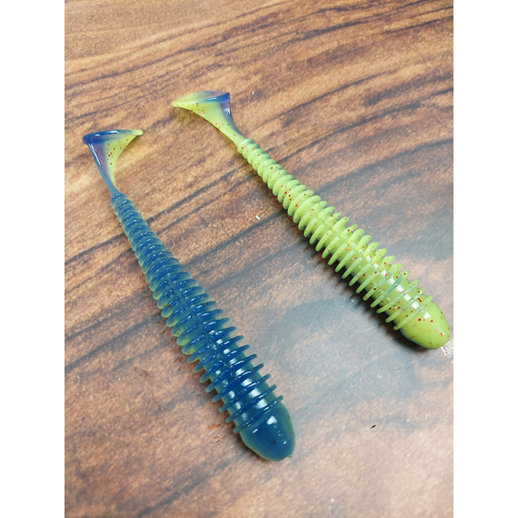 Силікон Keitech Swing Impact 4.5" (6 шт/уп),, колір: ea#20 violet chart red fl, Довжина силікону: 4.5" (11.4 см), Колір силікону: EA#20 Violet Chart Red Fl, фото , изображение 8