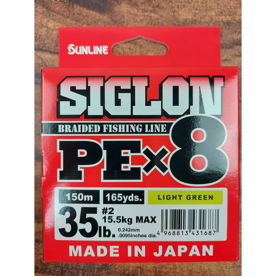 Шнур Sunline Siglon PE х8 150m (салат.) #2.0/0.242mm 35lb/15.5kg, Діаметр: #2.0/0.242mm, Колір: салатовий, фото , изображение 4