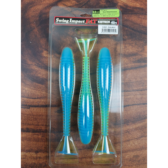 Силікон Keitech Swing Impact FAT 6.8" (3 шт/уп),, колір: pal#03 ice chartreuse, Довжина силікону: 6.8" (17.3 см), Колір силікону: PAL#03 Ice Chartreuse, фото , изображение 3