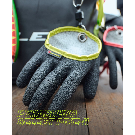 Риболовна рукавичка Select Pike-II права M — для безпечного виважування риби, комфортна та водостійка, Розмір: M (права), фото , изображение 2