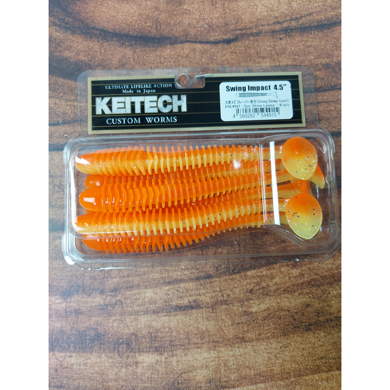 Силікон Keitech Swing Impact 4.5" (6 шт/упак), колір:pal#04 sun shine lemon, Довжина силікону: 4.5" (11.4 см), Колір силікону: PAL#04 Sun Shine Lemon, фото , изображение 3