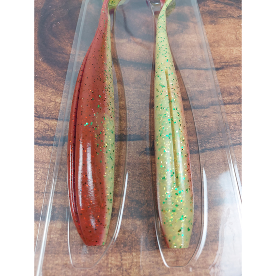 Силикон Keitech Easy Shiner 8" (2 шт/уп), цвет: ea#18 mystic lime chart, Длина силикона: 8" (20.3 см), Расцветка силикона: EA#18 Mystic Lime Chart, фото , изображение 6