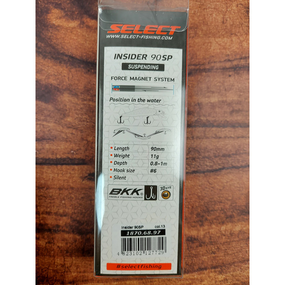Воблер Select Insider 90SP 90mm 11.0g #13 (0.8-1.0m), Размер/Вес: 90mm/11g, Цвет воблера: col.13, фото , изображение 3