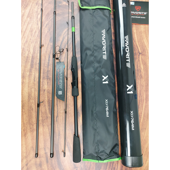 Спінінг Favorite X1 Travel 764M (2.29м, 6–24г, Ex.Fast, 4 секції) — тревел-варіант для класичного джига, Модель: 2.29m 6-24g, фото , изображение 10