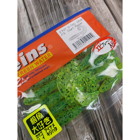 Силікон Reins Fat G-Tail Grub 3" 419 Chart Pepper (12шт/уп), Довжина силікону: 3.0" (7,62 см), Колір силікону: 419 chart pepper, фото , изображение 6