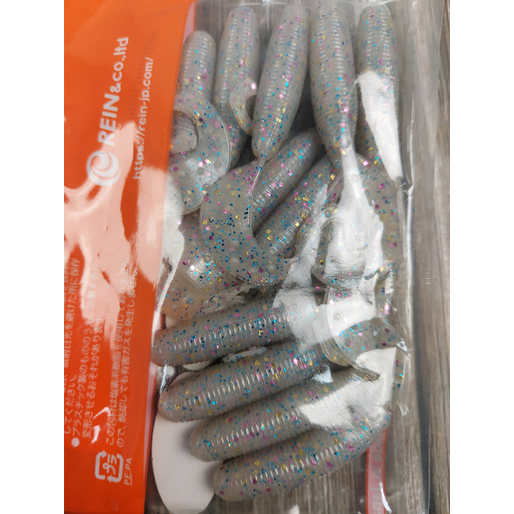 Силікон Reins Fat G-Tail Grub 3" 211 UV Pearl Candy (12шт/уп), Довжина силікону: 3.0" (7,62 см), Колір силікону: 211 UV Pearl Candy, фото , изображение 5