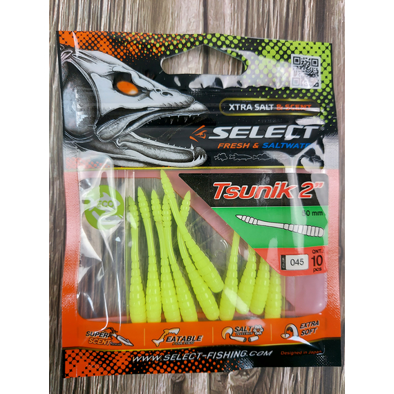 Силікон Select Tsunik 2" col.045 (10 шт/упак), Довжина силікону: 2" (5.08 см), Колір силікону: 045, фото , изображение 2