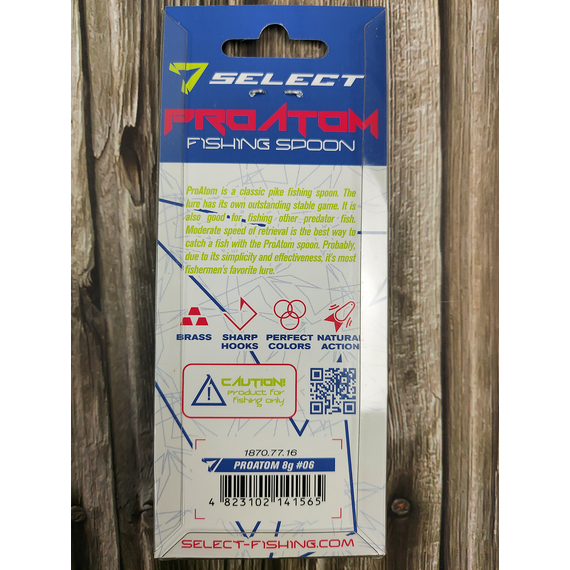 Блешня Select ProAtom 8.0g 54mm #06, Вага блешні: 8г, Колір блешні: 06, фото , изображение 3