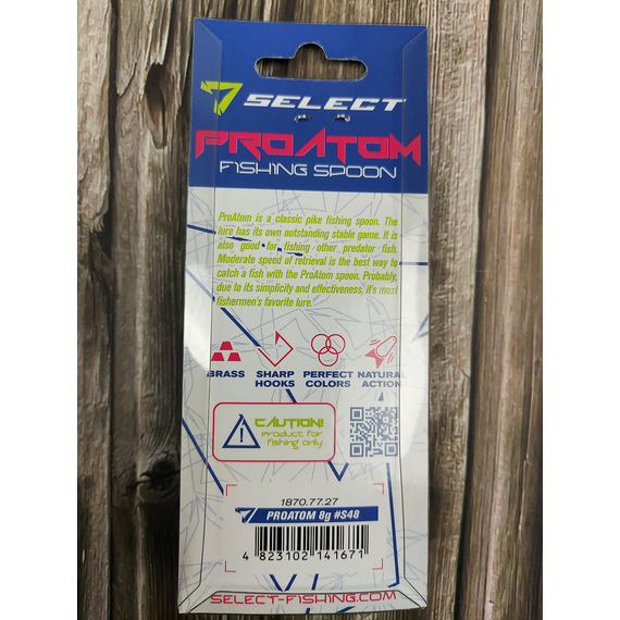 Блешня Select ProAtom 8.0g 54mm S48, Вага блешні: 8г, Колір блешні: S48, фото , изображение 4