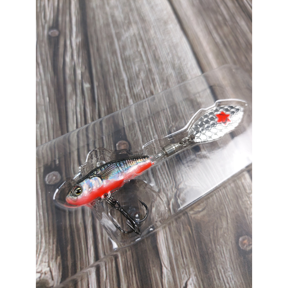 Тейл-спінер Savage Gear 3D Sticklebait Tailspin 65mm 9.0g Black Red, фото , изображение 4