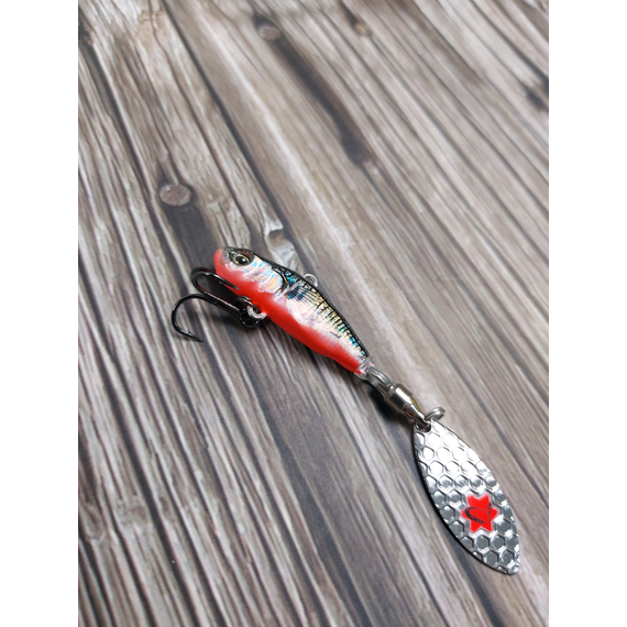 Тейл-спінер Savage Gear 3D Sticklebait Tailspin 65mm 9.0g Black Red, фото , изображение 8