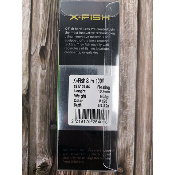 Воблер X-Fish Slim 100F 100mm 16.5g #120 (0.8-1.2m), Розмір/Вага: 100mm/16.5g, Колір воблера: 120, фото , изображение 4