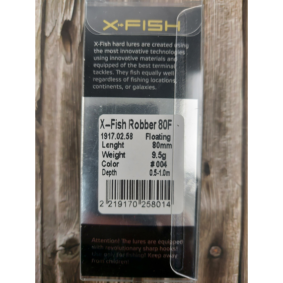 Воблер X-Fish Robber 80F 80mm 9.5g #004 (0.5-1.0m), Размер/Вес: 80mm/9.5g, Цвет воблера: 004, фото , изображение 3
