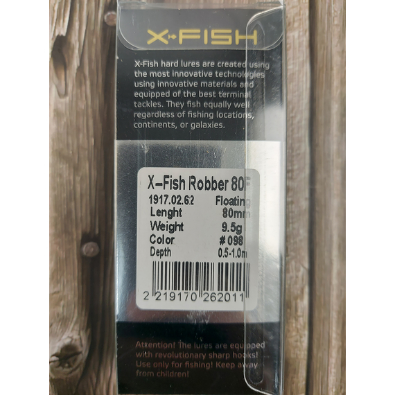 Воблер X-Fish Robber 80F 80mm 9.5g #098 (0.5-1.0m), Размер/Вес: 80mm/9.5g, Цвет воблера: 098, фото , изображение 4