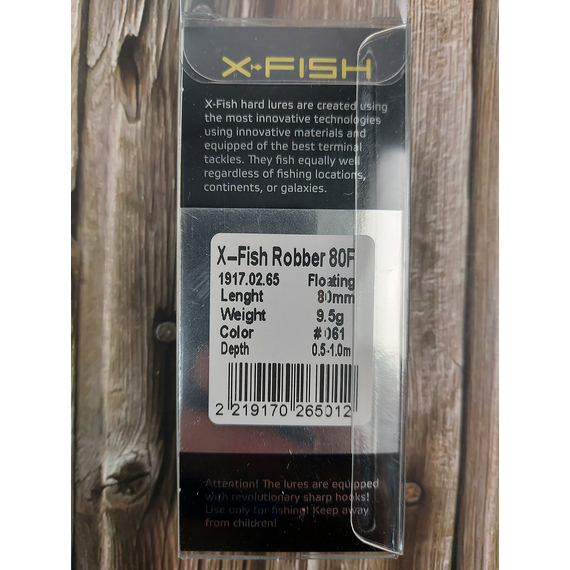 Воблер X-Fish Robber 80F 80mm 9.5g #061 (0.5-1.0m), Размер/Вес: 80mm/9.5g, Цвет воблера: 061, фото , изображение 4