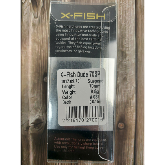 Воблер X-Fish Dude 70SP 70mm 6.5g #081 (0.6-1.5m), Размер/Вес: 70mm/6.5g, Цвет воблера: 081, фото , изображение 4