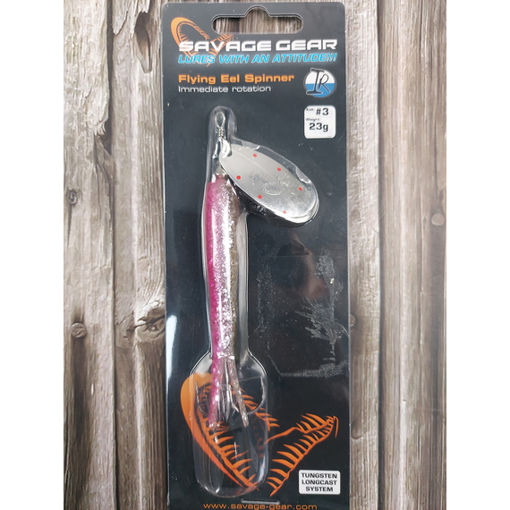 Блешня Savage Gear Flying Eel Spinner #3 23.0g 09-Red Silver, Вага блешні: 23g, Колір блешні: Red Silver, фото , изображение 3