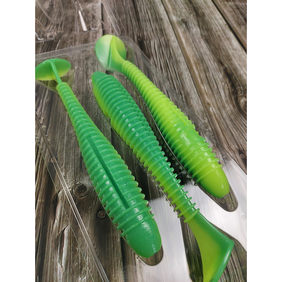 Силікон Keitech Swing Impact FAT 6.8" (3 шт/уп),, колір: ea#11 lime chartreuseglow, Довжина силікону: 6.8" (17.3 см), Колір силікону: EA#11 Lime ChartreuseGlow, фото , изображение 9