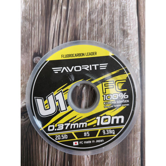 Флюорокарбон Favorite U1 FC 10m #5.0/0.37mm 20.5lb/9.31kg, Диаметр: 0.37mm, Размотка: 10m, фото , изображение 6