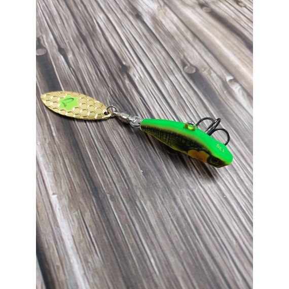 Тейл-спінер Savage Gear 3D Sticklebait Tailspin 73mm 13.0g Firetiger, фото , изображение 7