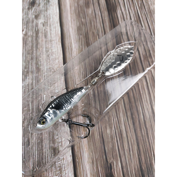 Тейл-спінер Savage Gear 3D Sticklebait Tailspin 80mm 18.0g Black Silver, фото , изображение 4