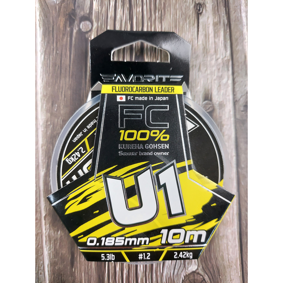 Флюорокарбон Favorite U1 FC 10m #1.2/0.185mm 5.3lb/2.42kg (Made in Japan), Діаметр: 0.18mm, Розмотування: 10m, фото , изображение 4