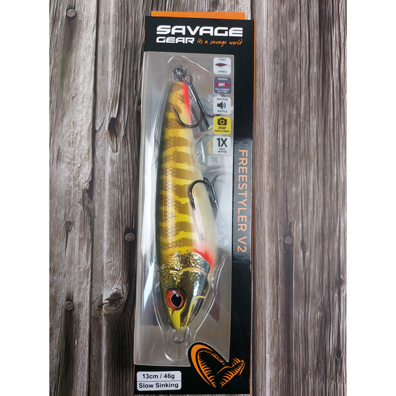 Воблер Savage Gear Freestyler V2 SS 130mm 46.0g Pike, Размер/Вес: 130мм/46г, Цвет воблера: Pike, фото , изображение 2