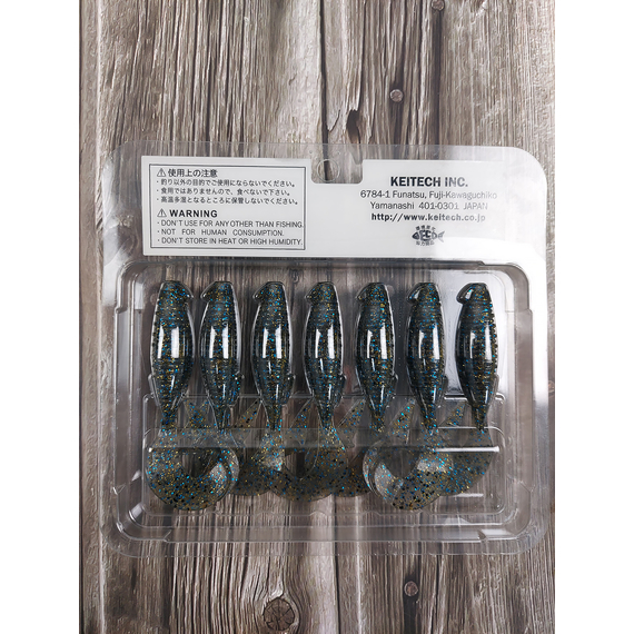 Силікон Keitech Flapper Grub 4" (7 шт/упак), колір:205 bluegill, Довжина силікону: 4" (10.2 см), Колір силікону: 205 Bluegill, фото , изображение 4