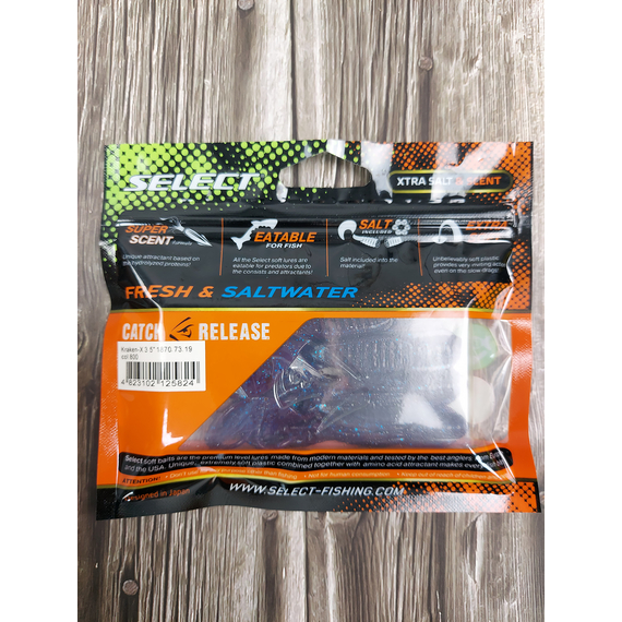 Силікон Select Kraken-X 3.5" #800 (4 шт / уп), Длина силикона: 3.5" (8.89 см), Расцветка силикона: 800, фото , изображение 4